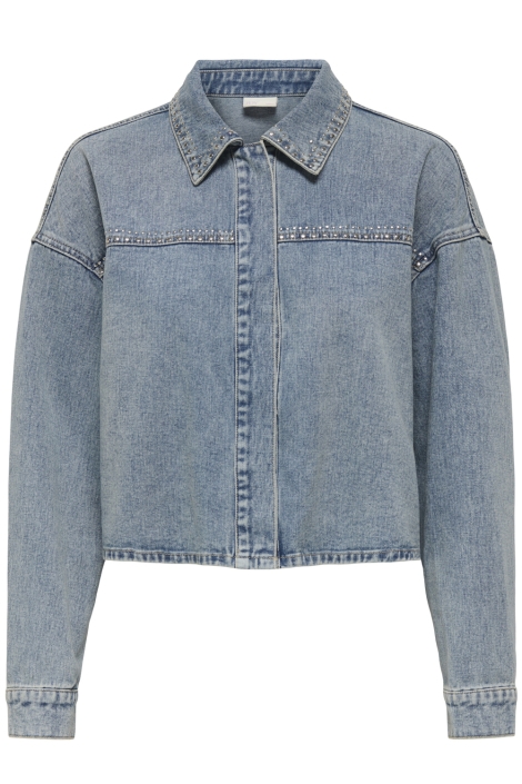 Jacqueline de Yong jdyaspen ls cropped stud shacket